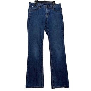 Talbots Curvy Bootcut Stretch Denim Blue Mid Rise Casual Pants Size 6 Je…